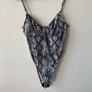 Fashion Nova Snake Print Bodysuit